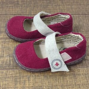 Like New Livie & Luca Carta Burgundy and Beige Kids Dress Shoes